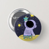 Astronaut in verschillende sokken knop ronde button 5,7 cm (Voorkant /achterkant)