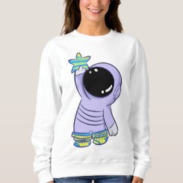 Astronaut in verschillende sokken sweatshirt