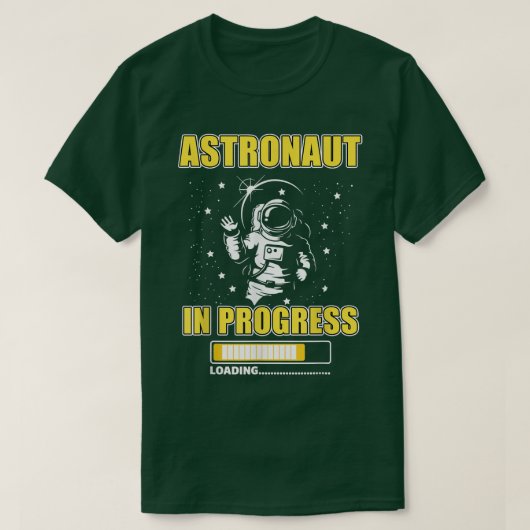 Astronaut in wording Loading Future Spaceman Moon T-shirt (Design voorkant)