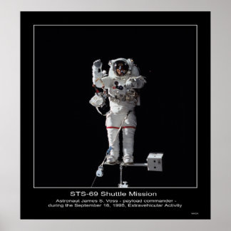 Astronaut James S. Voss Outer Space Walk Poster