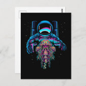 Astronaut Jelly Fishes Colorful Cosmonaut Briefkaart (Voorkant / Achterkant)
