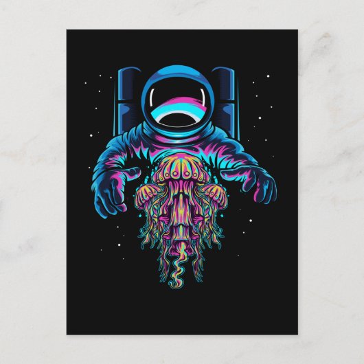 Astronaut Jelly Fishes Colorful Cosmonaut Briefkaart (Voorkant)