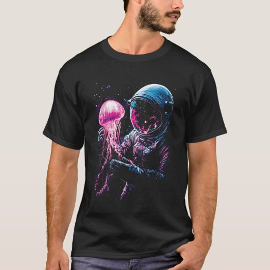 Astronaut Jellyfish Outer Space Explorer Galaxy Sc T-shirt (Voorkant)