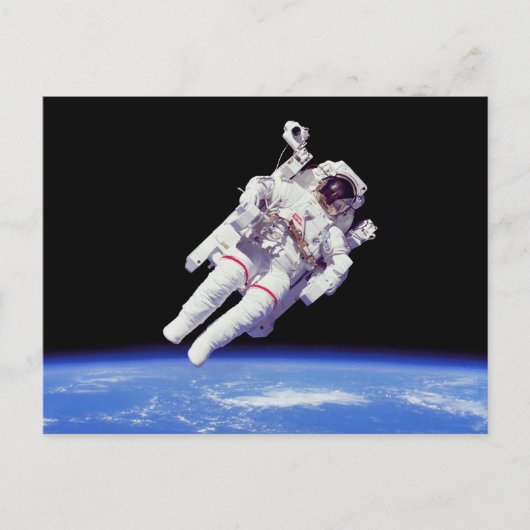 Astronaut Jetpack Ruimtewandeling Aarde Omloopbaan Briefkaart (Voorkant)