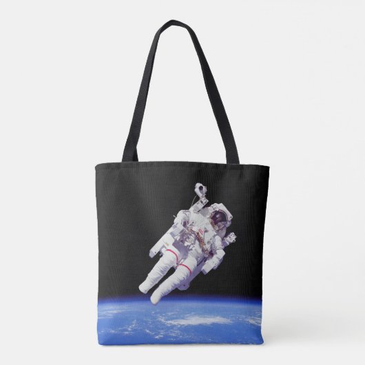 Astronaut Jetpack Ruimtewandeling Aarde Omloopbaan Tote Bag (Achterkant)