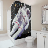 Astronaut Jetpack Spacewalk Earth Orbit Foto Douchegordijn (In situ)