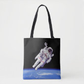 Astronaut Jetpack Spacewalk Earth Orbit Foto Tote Bag (Voorkant)