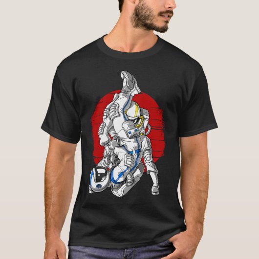 Astronaut Jiu-Jitsu Vechters T-shirt (Voorkant)