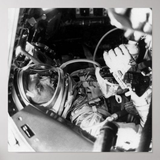 Astronaut John Glenn in Friendship 7 Poster (Voorkant)