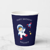 Astronaut Jongen Kinderen Verjaardag Papier Cup Papieren Bekers (Voorkant)