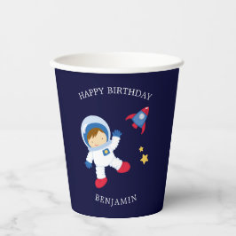Astronaut Jongen Kinderen Verjaardag Papier Cup Papieren Bekers