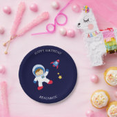 Astronaut jongen kinderen verjaardag papieren bordje (Feest)