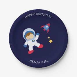 Astronaut jongen kinderen verjaardag papieren bordje