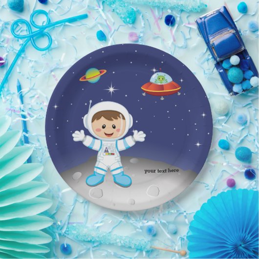Astronaut jongen papieren bordje (Feest)
