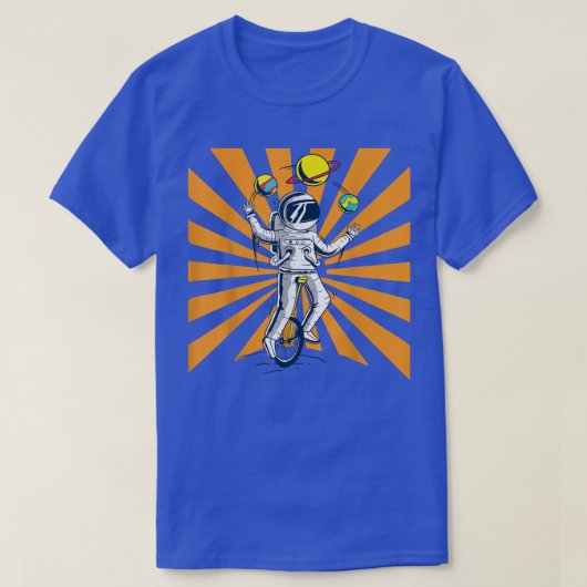 Astronaut Juggling Planets Unicycle T-shirt (Design voorkant)