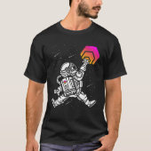 Astronaut Jump HEX Coin to the Moon Crypto Token W T-shirt (Voorkant)