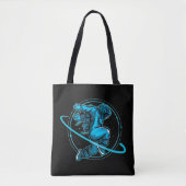 Astronaut Jumping Around Saturn Artwork | Tote Bag (Voorkant)