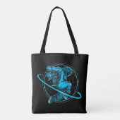 Astronaut Jumping Around Saturn Artwork | Tote Bag (Achterkant)