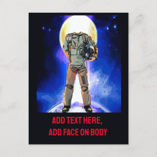 Astronaut Kaart, bewerk tekst & foto, personalisee Briefkaart