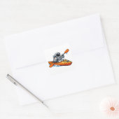 . Astronaut Kajakvaren Vierkante Sticker (Envelop)