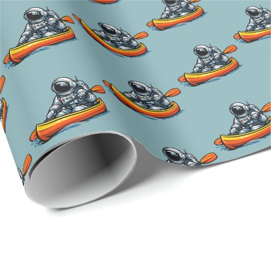 Astronaut Kanoën Cadeaupapier (Rol Hoek)