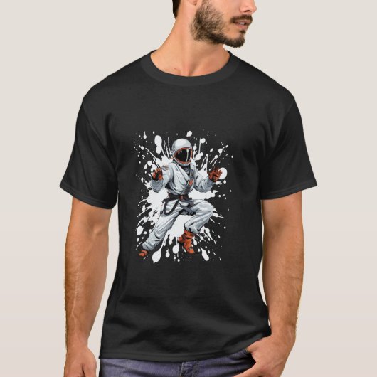 Astronaut Karate Vechters Judo T-shirt (Voorkant)