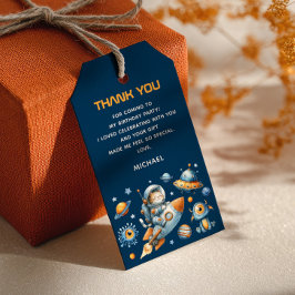Astronaut Kat Buitenruimte 1e Verjaardag Bedankt  Cadeaulabel