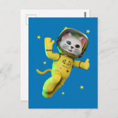 Astronaut Kat Cartoon Briefkaart (Voorkant / Achterkant)