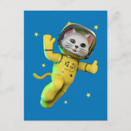 Astronaut Kat Cartoon Briefkaart