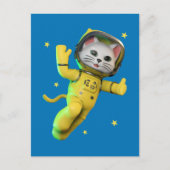 Astronaut Kat  Cartoon Briefkaart (Voorkant)