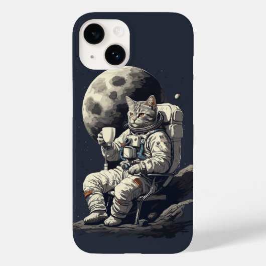 Astronaut Kat Heeft Kopje Koffie Case-Mate iPhone Case (Achterkant)