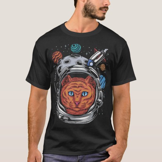Astronaut Kat Helm Space Cat T-shirt (Voorkant)