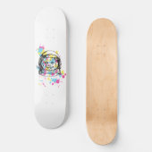 Astronaut Kat Illustratie Persoonlijk Skateboard (Voorkant)