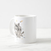 Astronaut kat in de ruimte Schattigee kat Koffiemok (Voorkant links)
