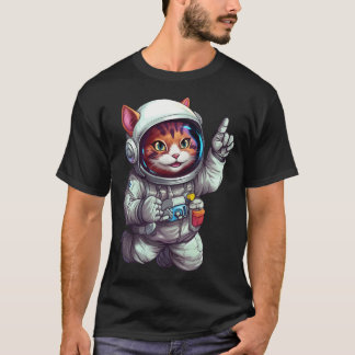 Astronaut Kat in een ruimtepak Oranje Cat Astronau T-shirt