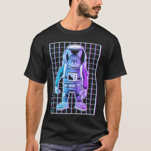 Astronaut Kat Indie Grunge Esthetiek Glitch T-shirt