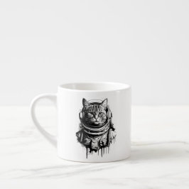 Astronaut Kat Inkt Kunst Espresso Kop