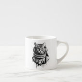 Astronaut Kat Inkt Kunst Espresso Kop (Rechts)