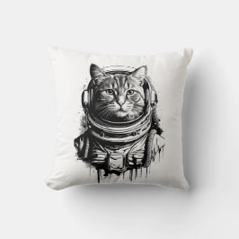 Astronaut Kat Inkt Kunst Kussen