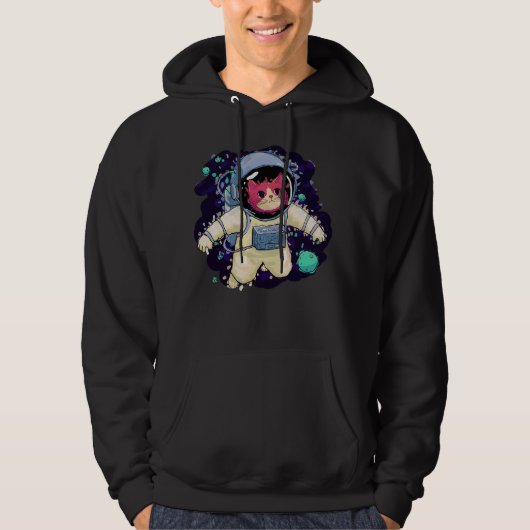 Astronaut Kat kleurrijk Hoodie (Voorkant)