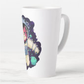 Astronaut Kat kleurrijk Latte Mok (Rechterhoek)