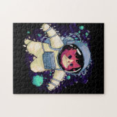 Astronaut Kat kleurrijk Legpuzzel (Horizontaal)