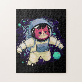 Astronaut Kat kleurrijk Legpuzzel