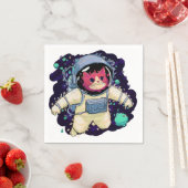 Astronaut Kat kleurrijk Servet (Insitu)