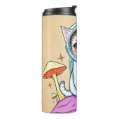 Astronaut Kat & Kosmische Disco Tumbler Thermosbeker (Gedraaid links)