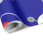 Astronaut kat lelijke kerstman cadeaupapier (Rol Hoek)