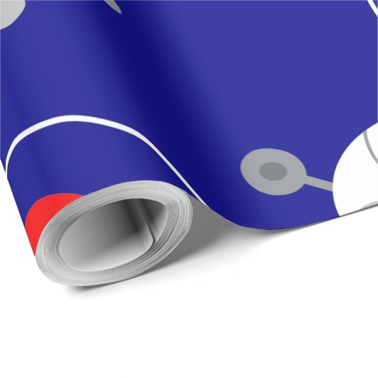 Astronaut kat lelijke kerstman cadeaupapier (Rol Hoek)