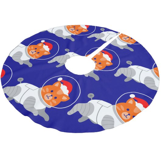 Astronaut kat lelijke kerstman kerstboom rok (Gekanteld)