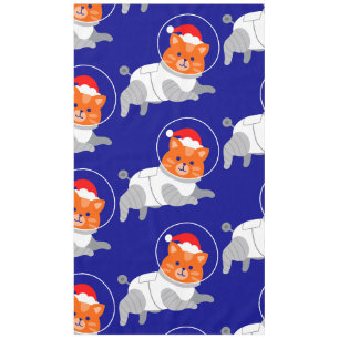 Astronaut kat lelijke kerstman tafelkleed