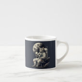 Astronaut Kat Met Kopje Koffie Espresso Kop (Rechts)